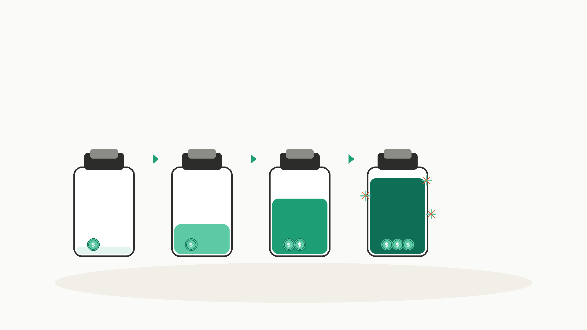 Illustration of building an emergency savings fund step by step